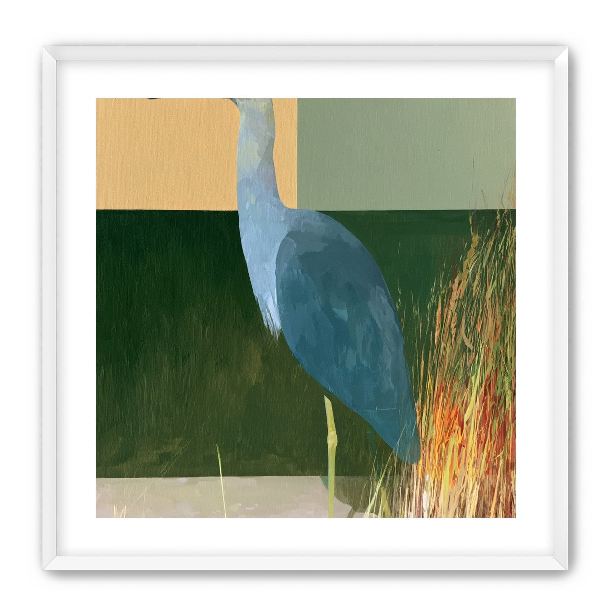 A heron beside the reeds