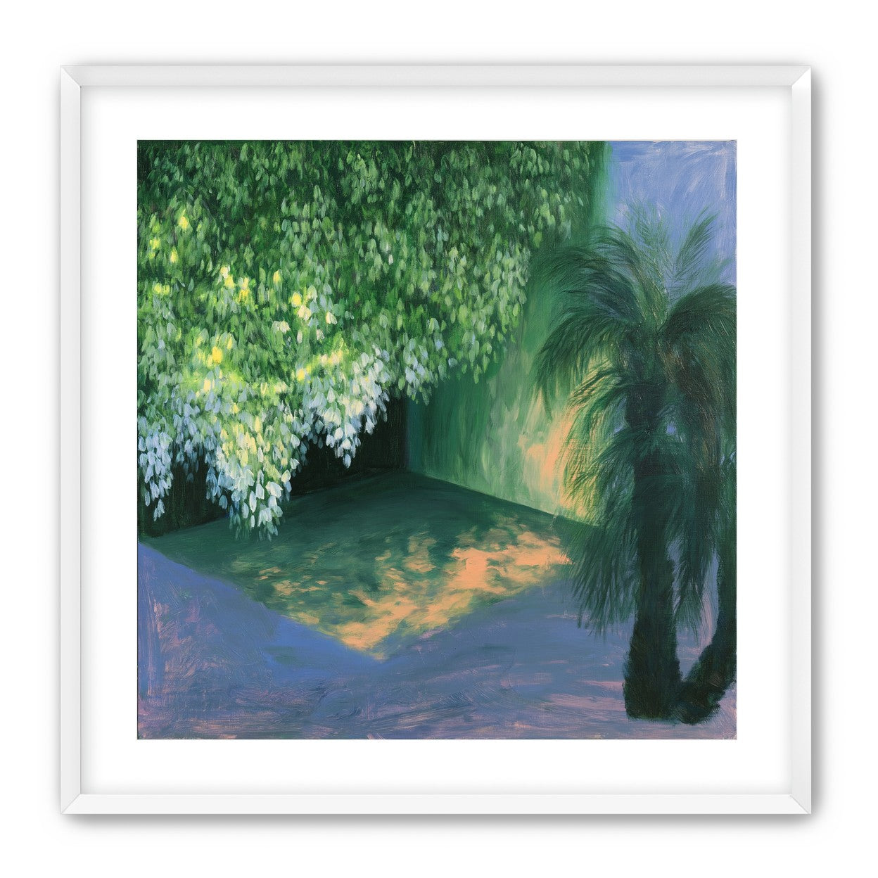 Yellow light on green pond
