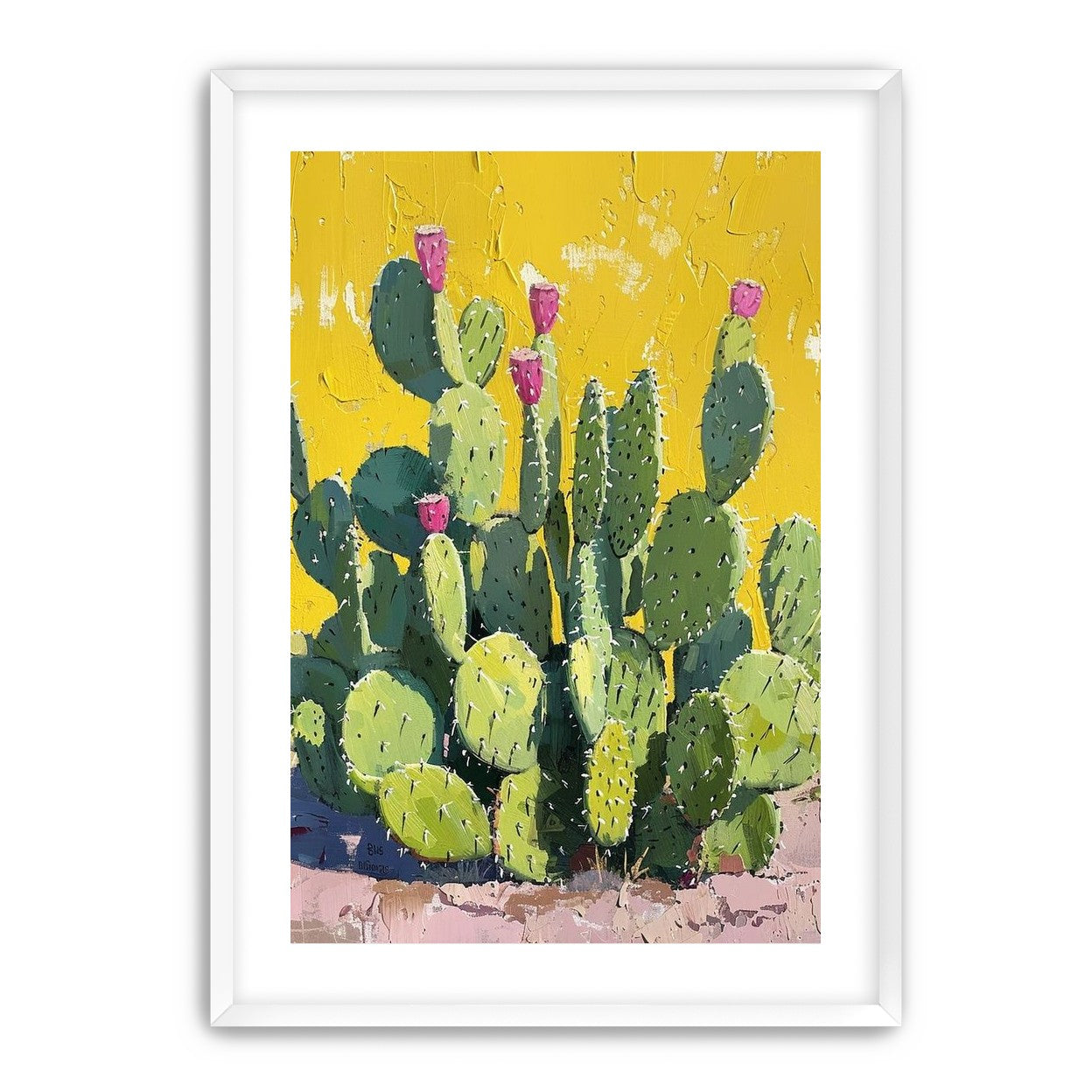 Pink blooms in yellow heat