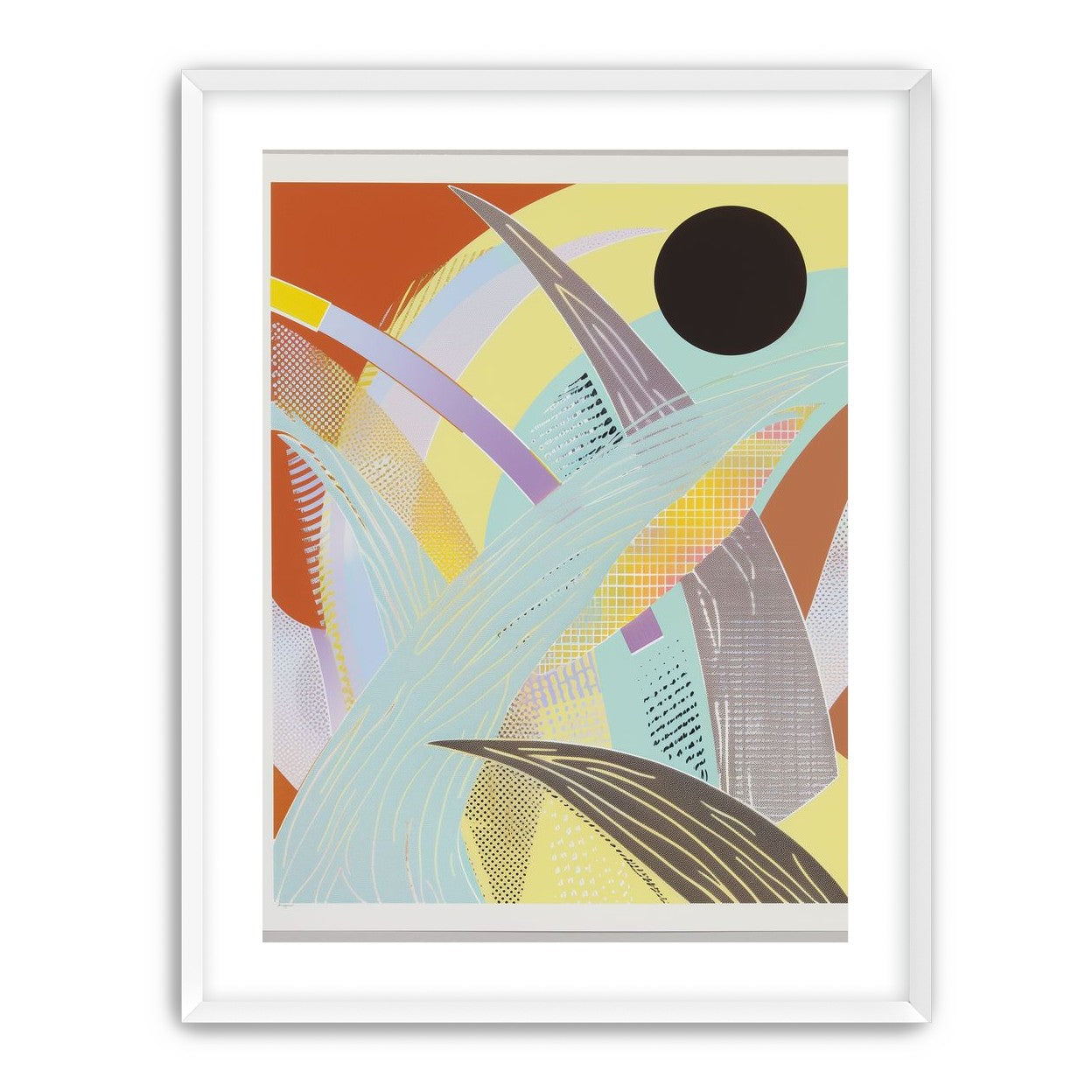 Black circle over crossing arcs