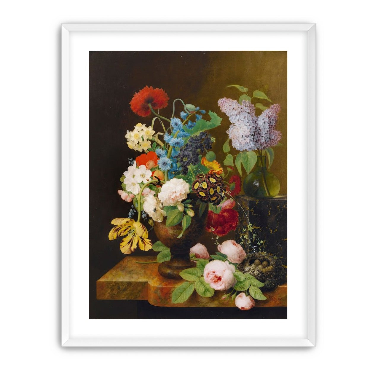 Fallen roses by the nest