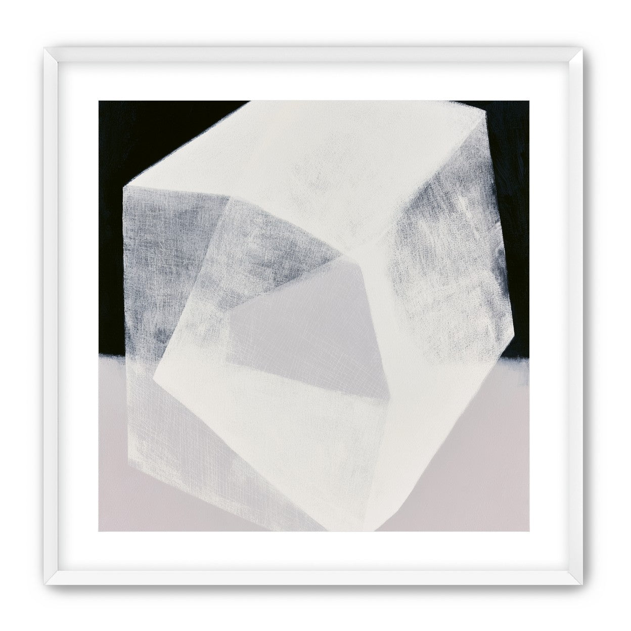 Milkwhite facets in deep black