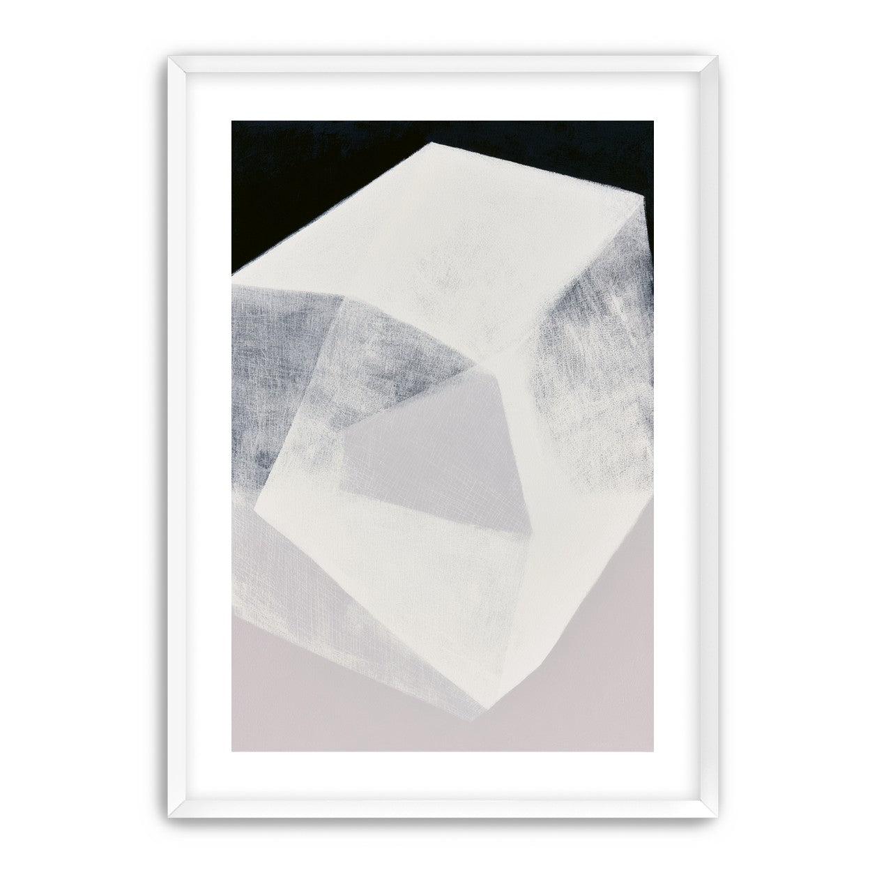 Milkwhite facets in deep black