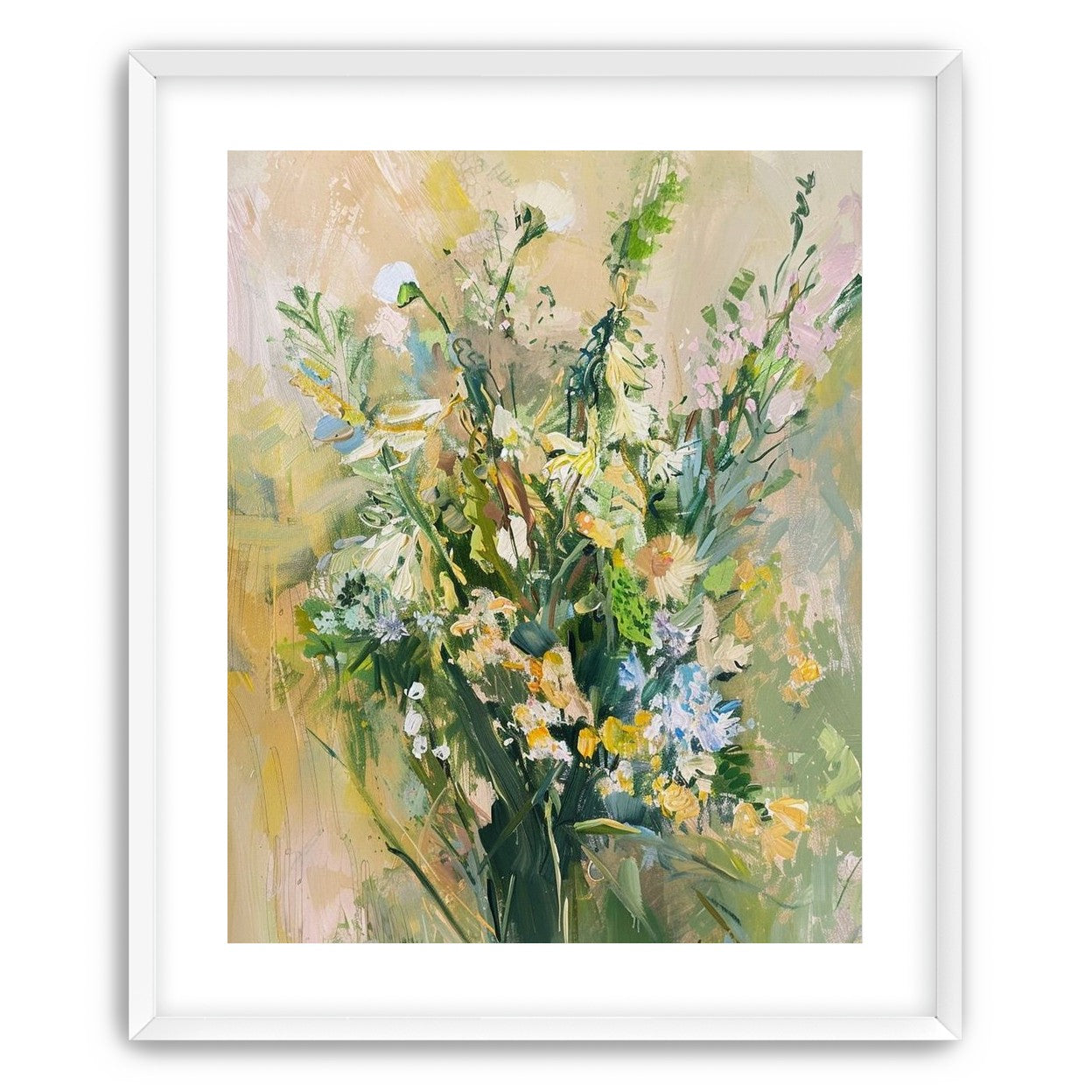 Wildflowers within pale light