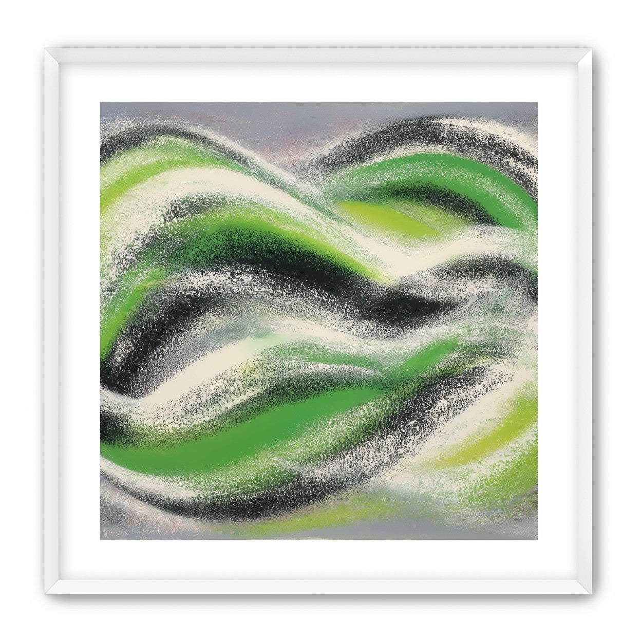 Green bands under white spray