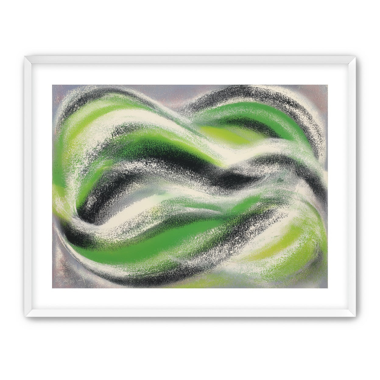 Green bands under white spray