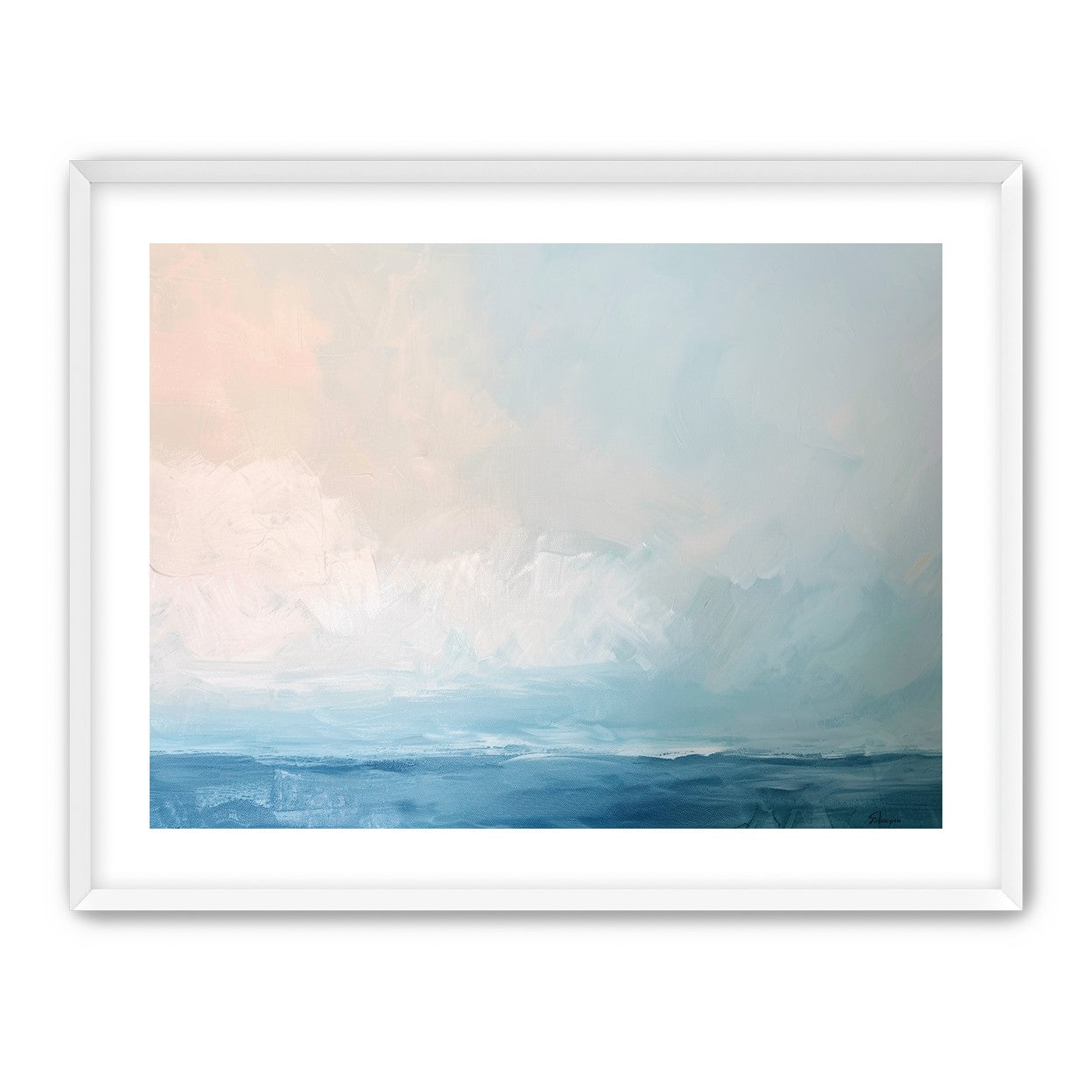 Quiet sea under pale sky