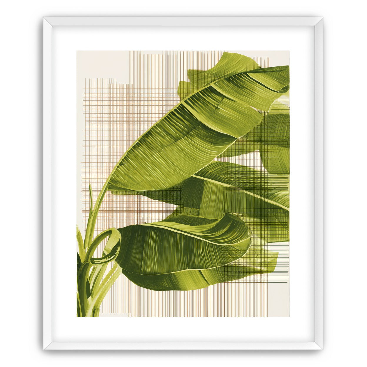 Banana leaves against the grid