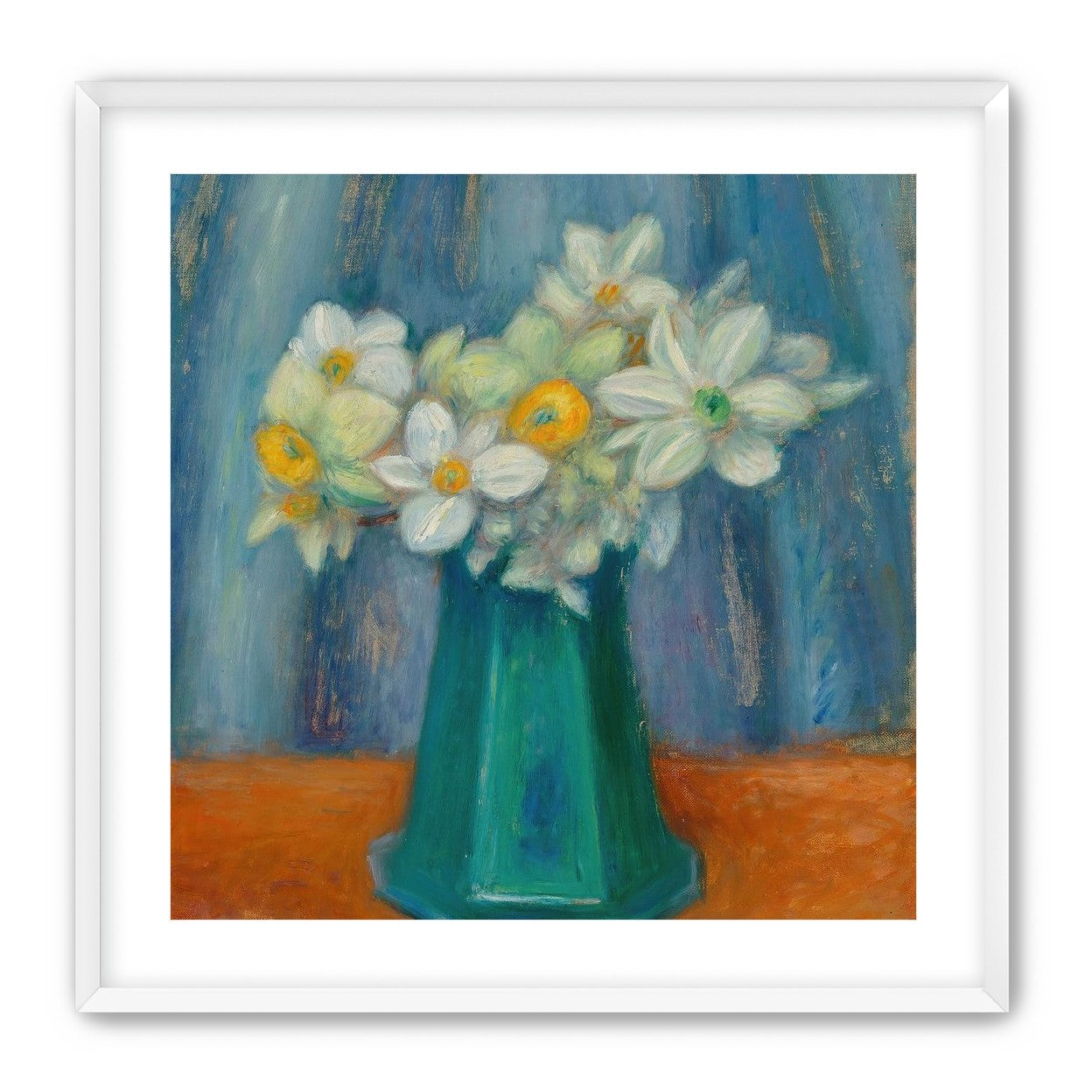 Daisies in green glass