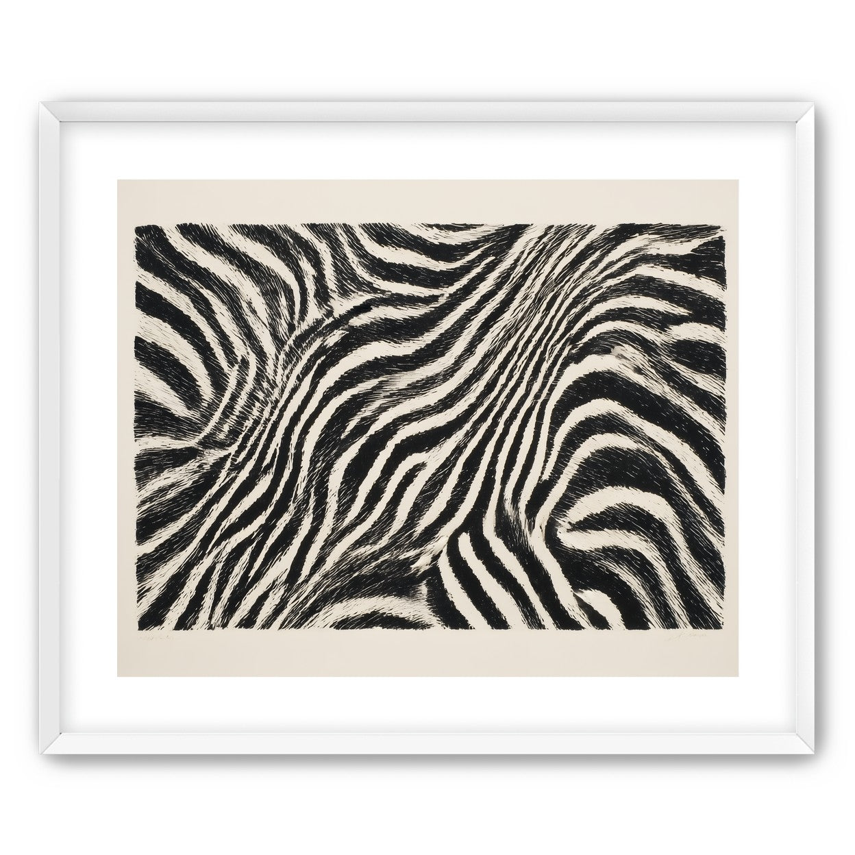 Zebra stripes across the frame