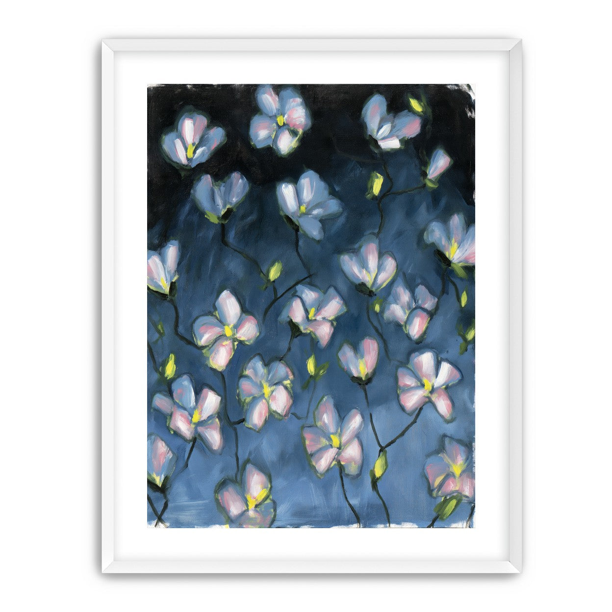 Soft blossoms in blue dusk