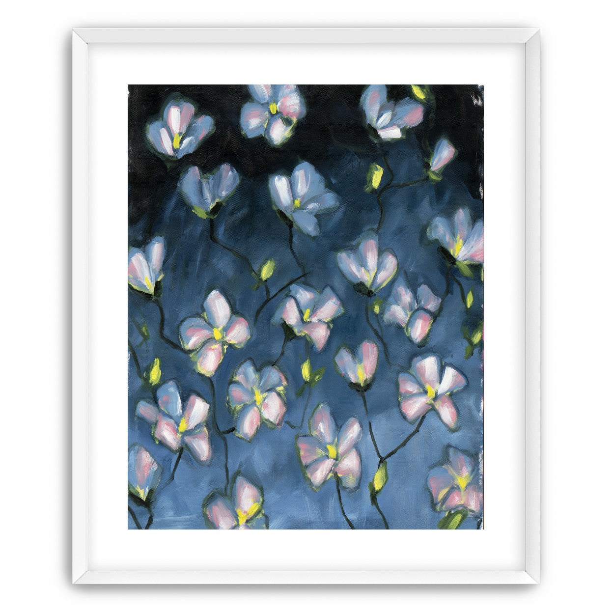 Soft blossoms in blue dusk