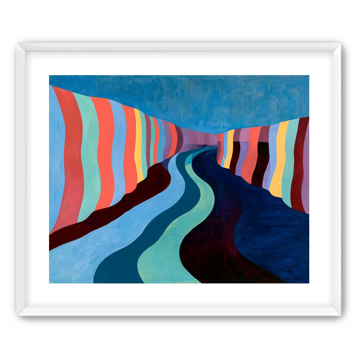 Coral stripes along the bend