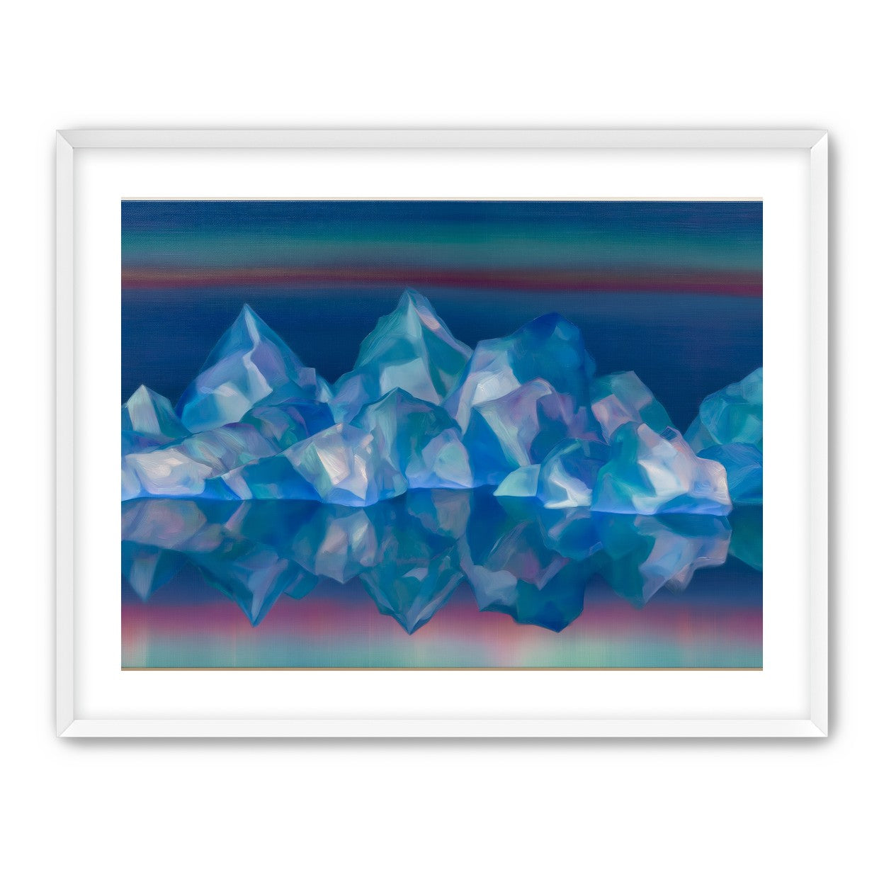 Icebergs in banded twilight