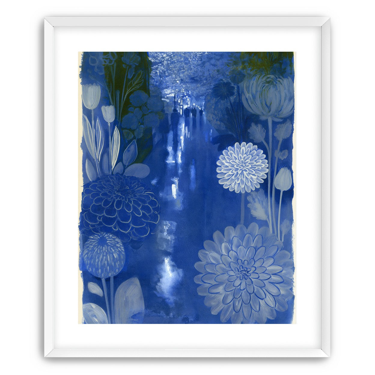 Blue garden night walk