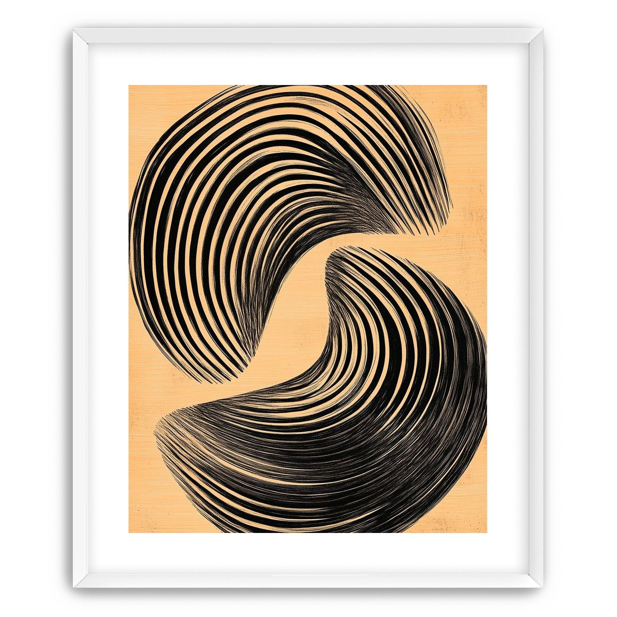 Black spiral on tan ground