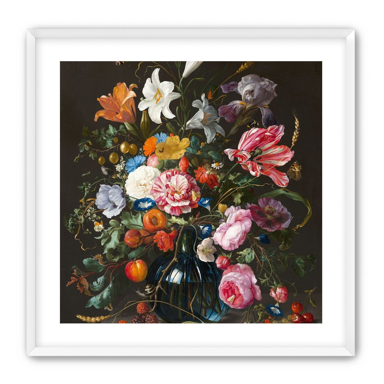 Butterflies over the blue vase