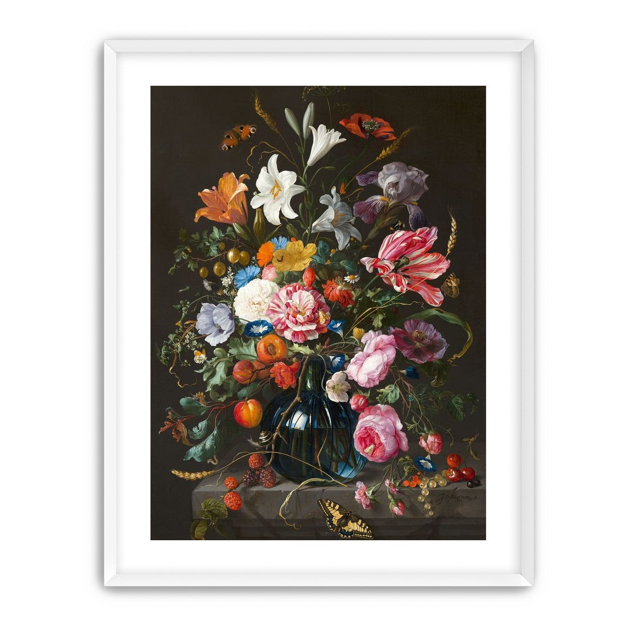 Butterflies over the blue vase