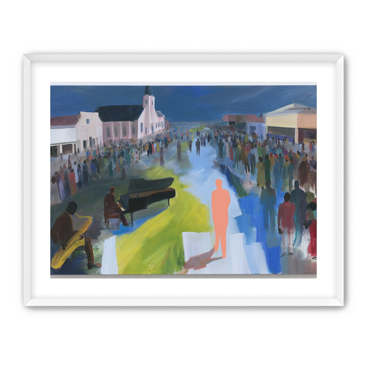 Crowd around the musicians