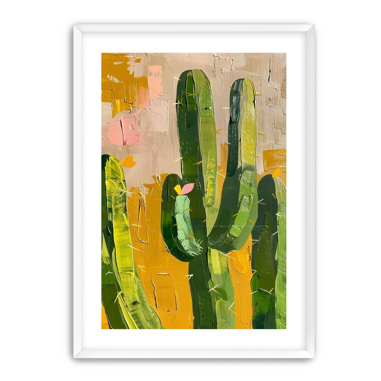 Cactus forms within ochre field