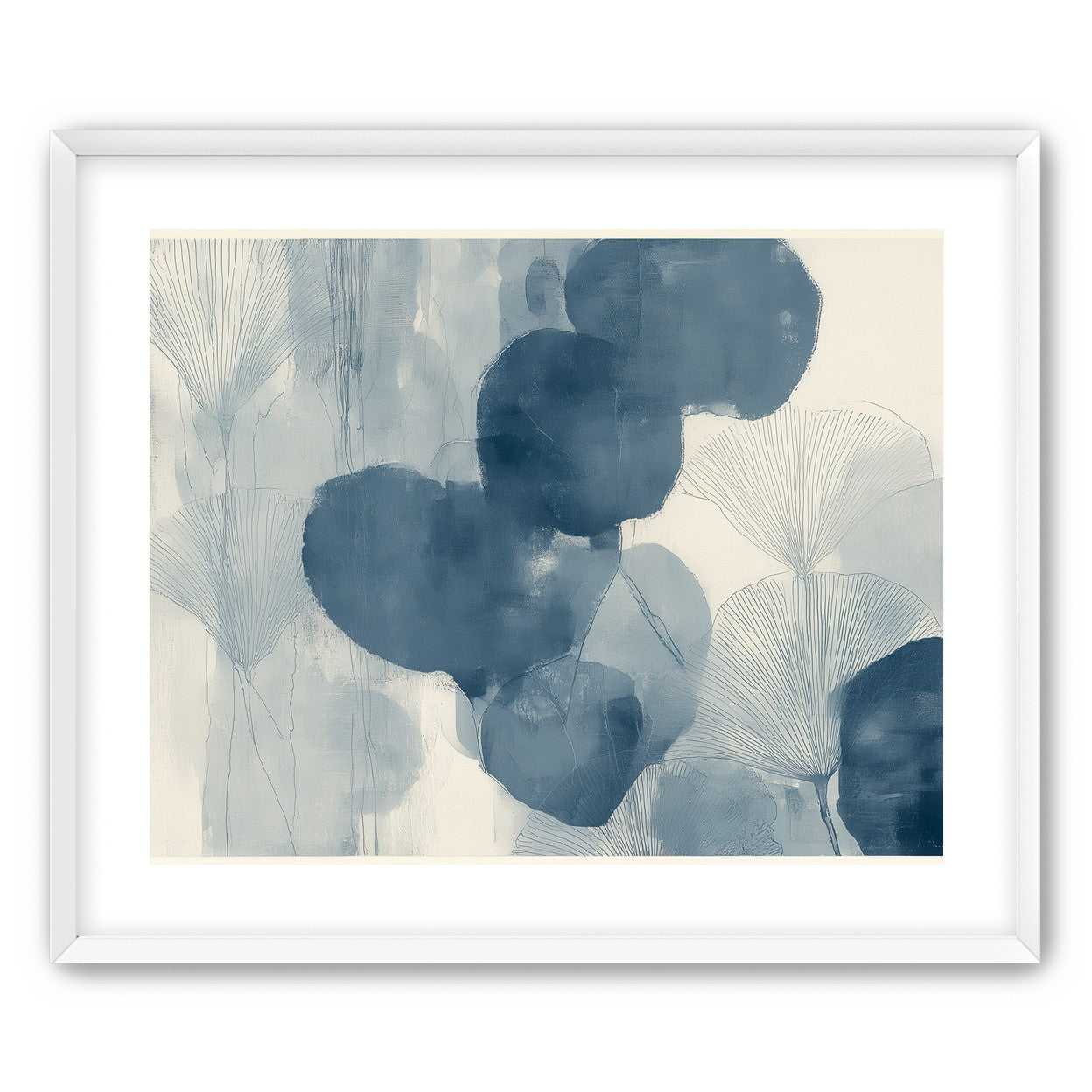 Dark leaves among pale fans