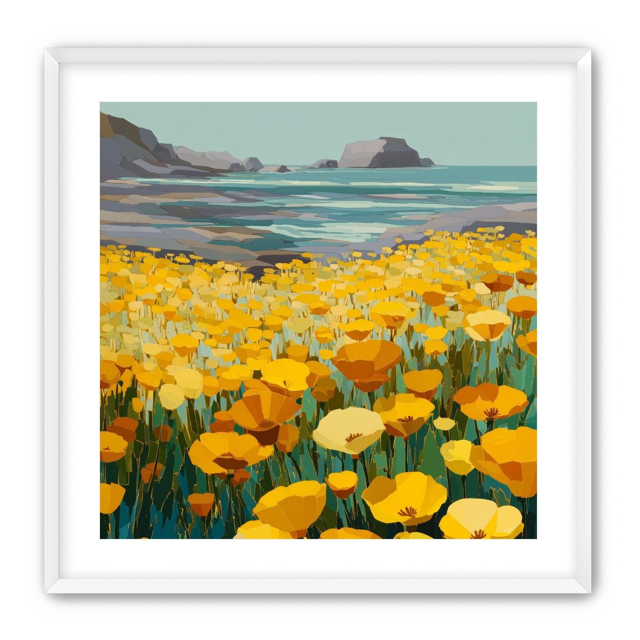 Poppy Field Facing the Pacific