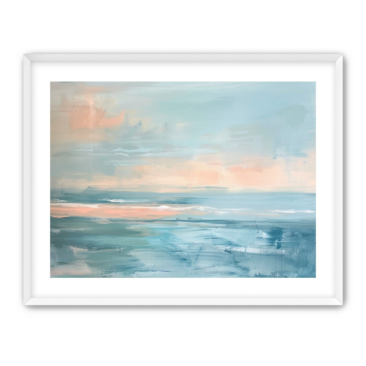 Peach light on blue sea