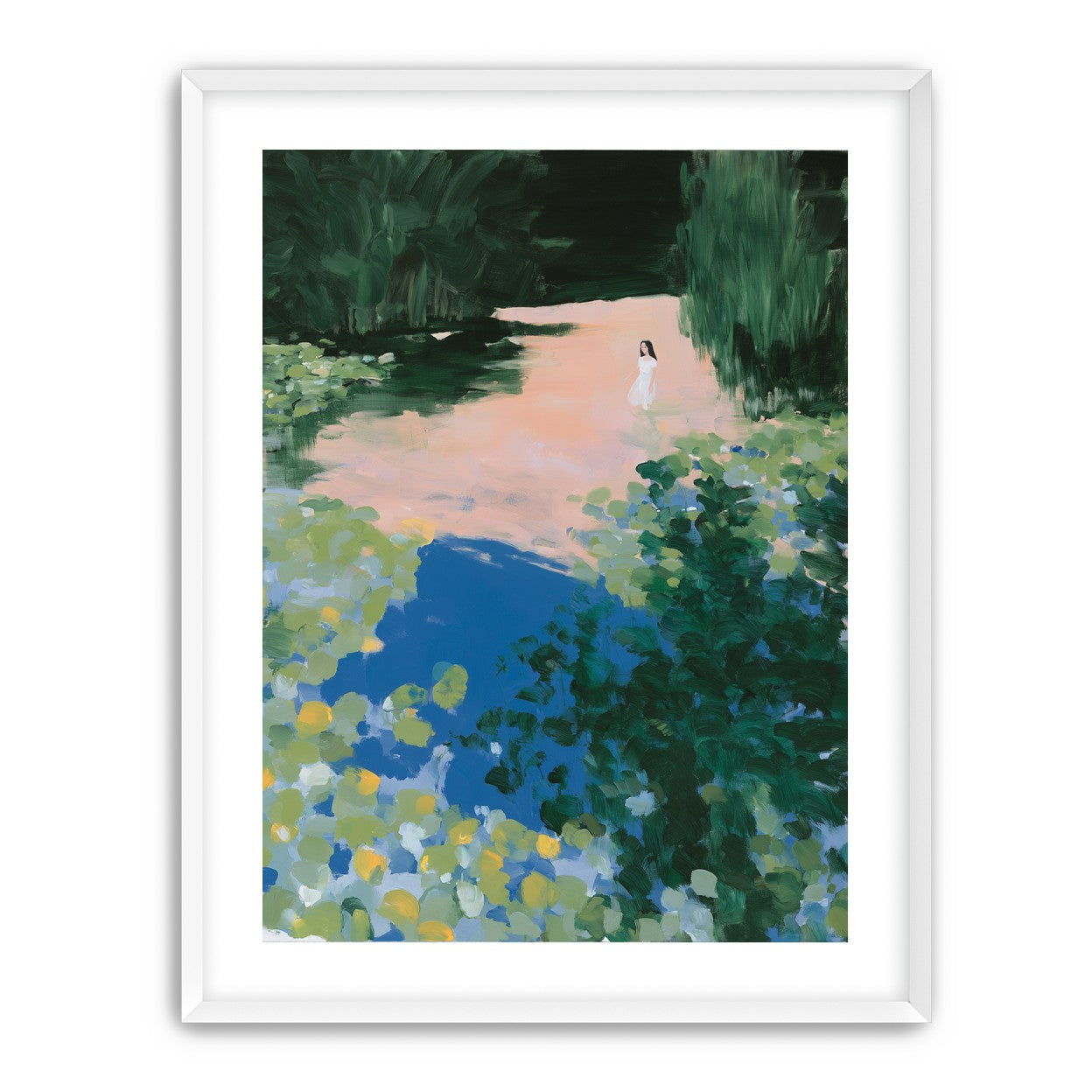 White dress in still water