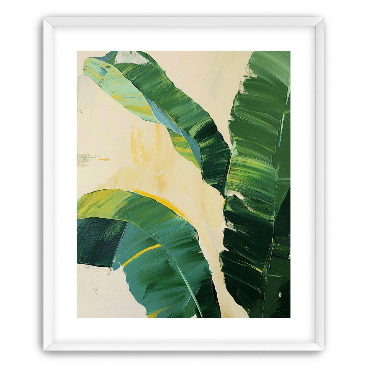 Green leaves in soft cream light