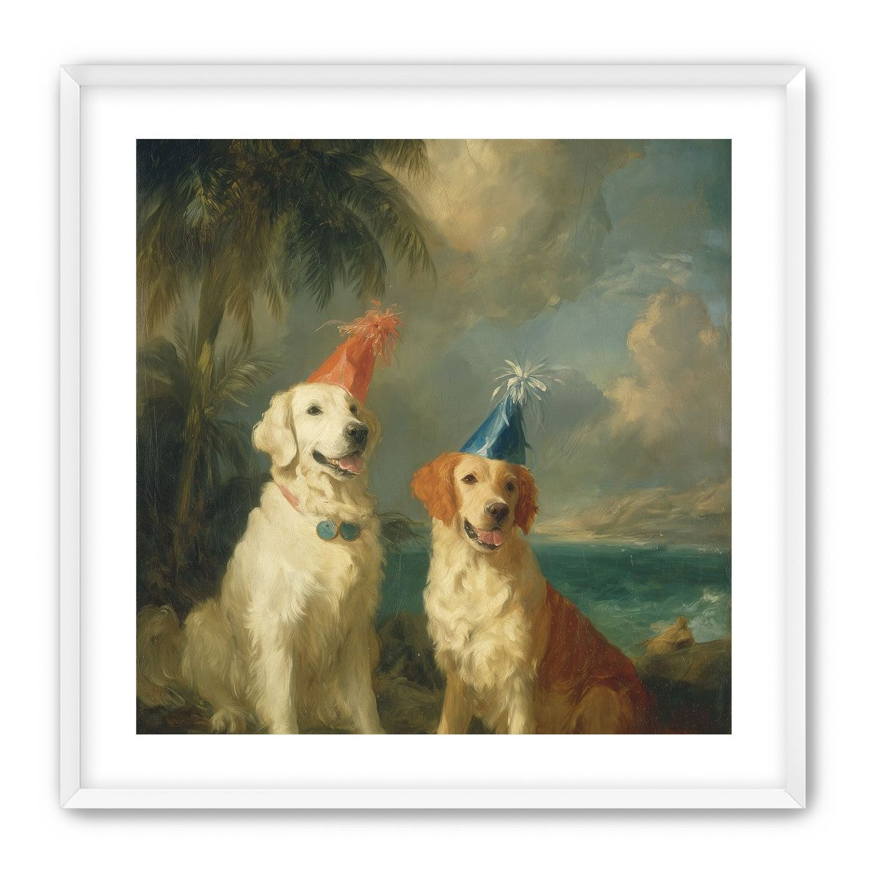 Party hats by the sea