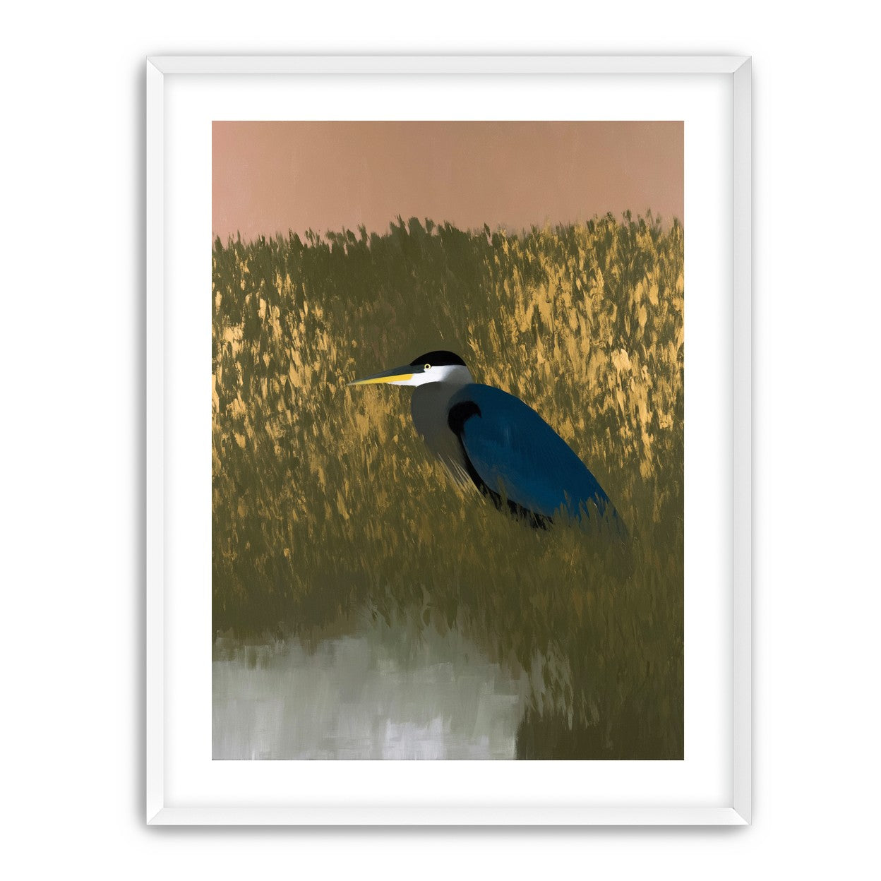 Heron among the reeds