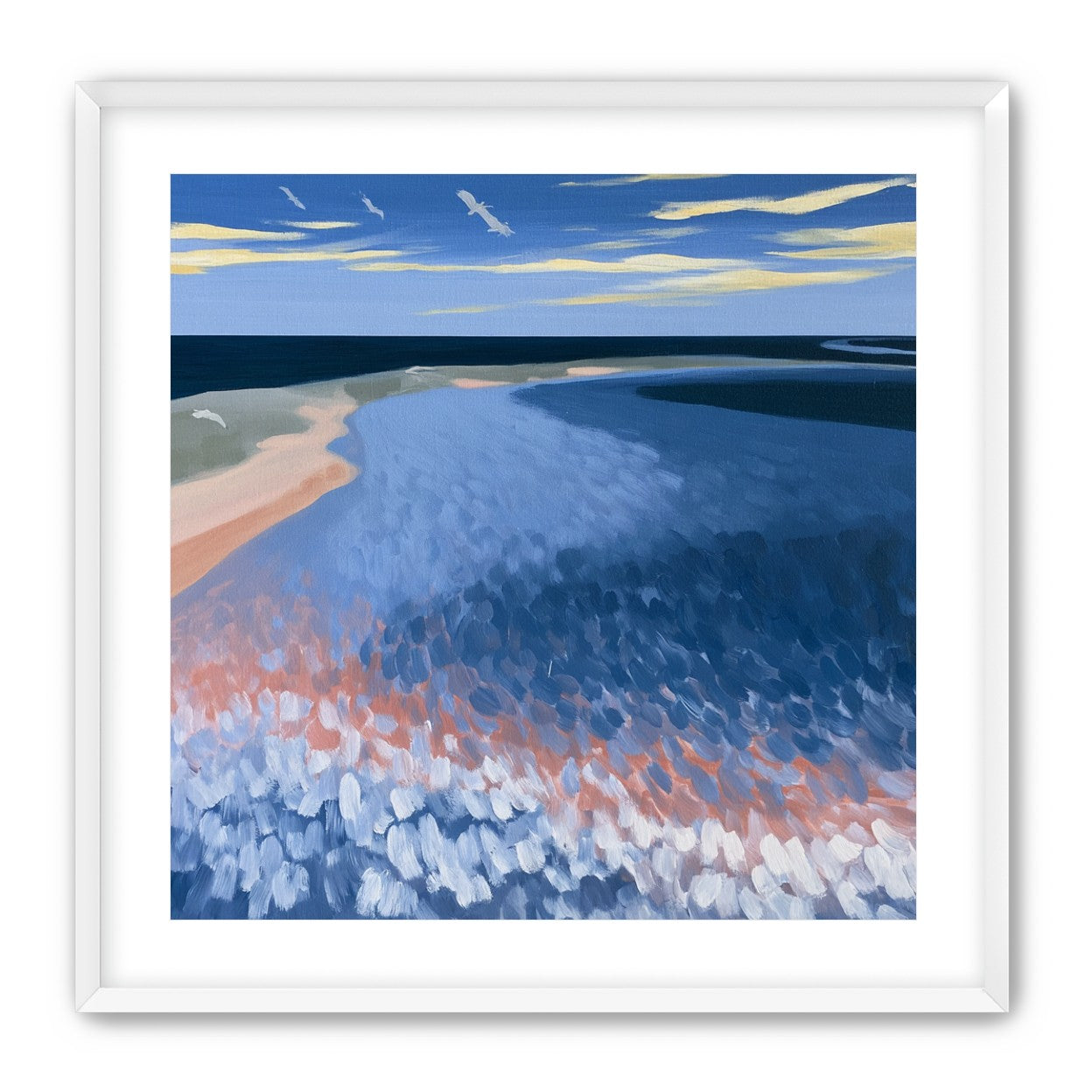 Pale sand in blue water