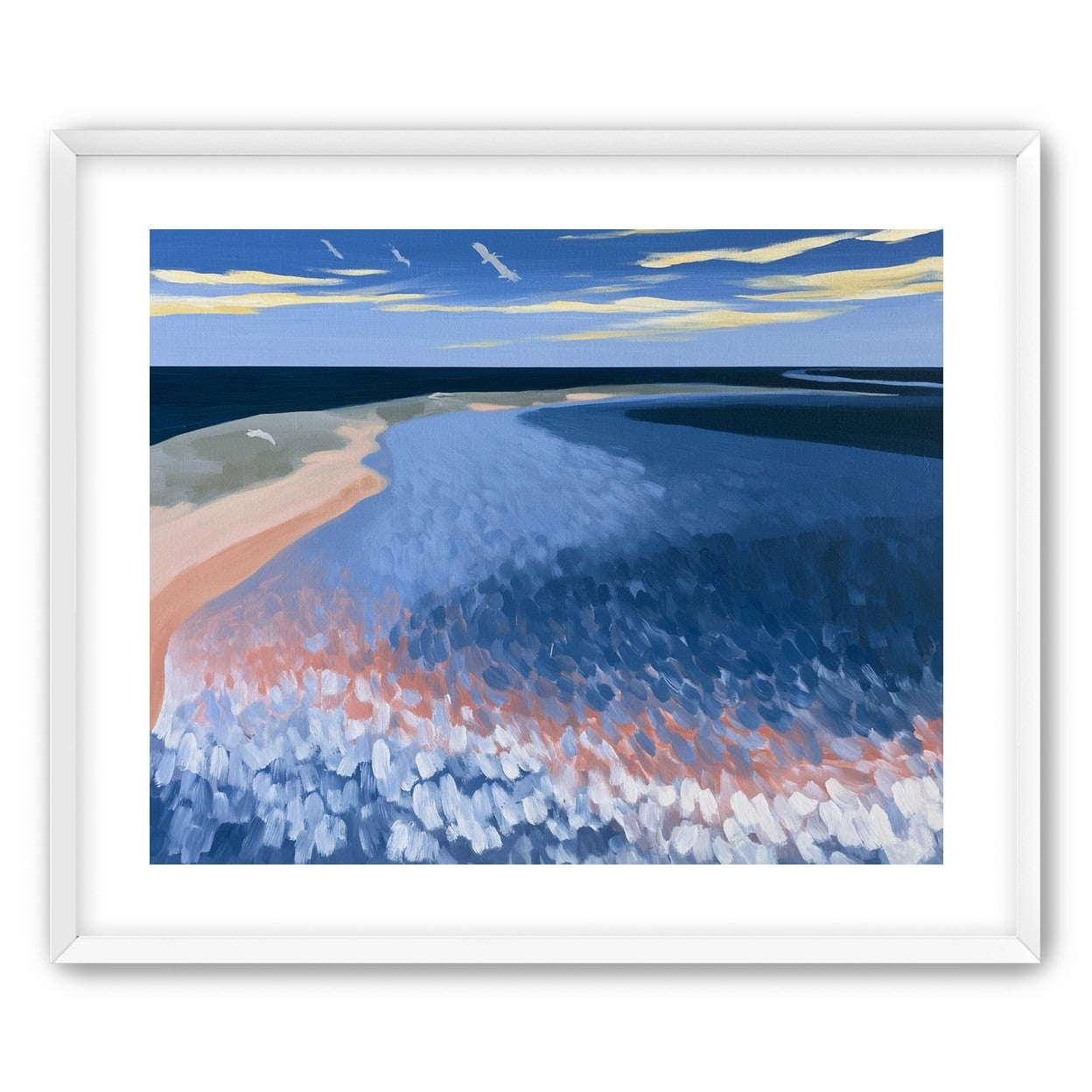 Pale sand in blue water