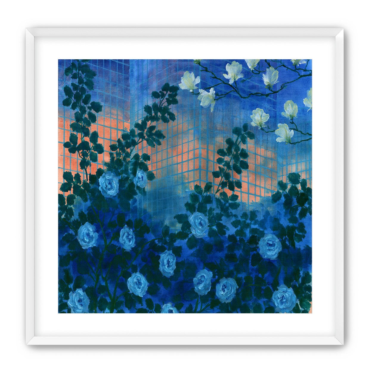 Roses climbing the grid