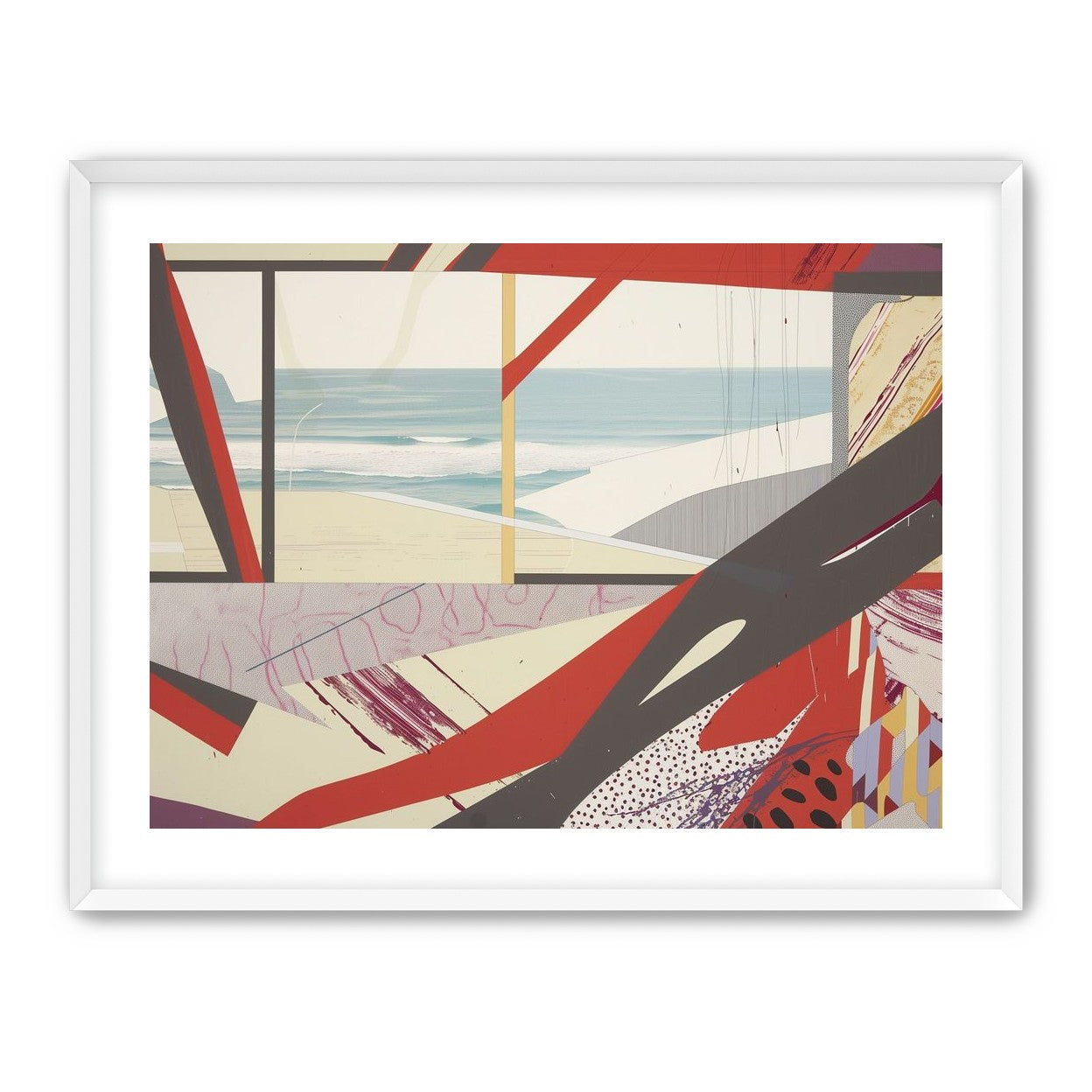 Beach horizon within angled bands