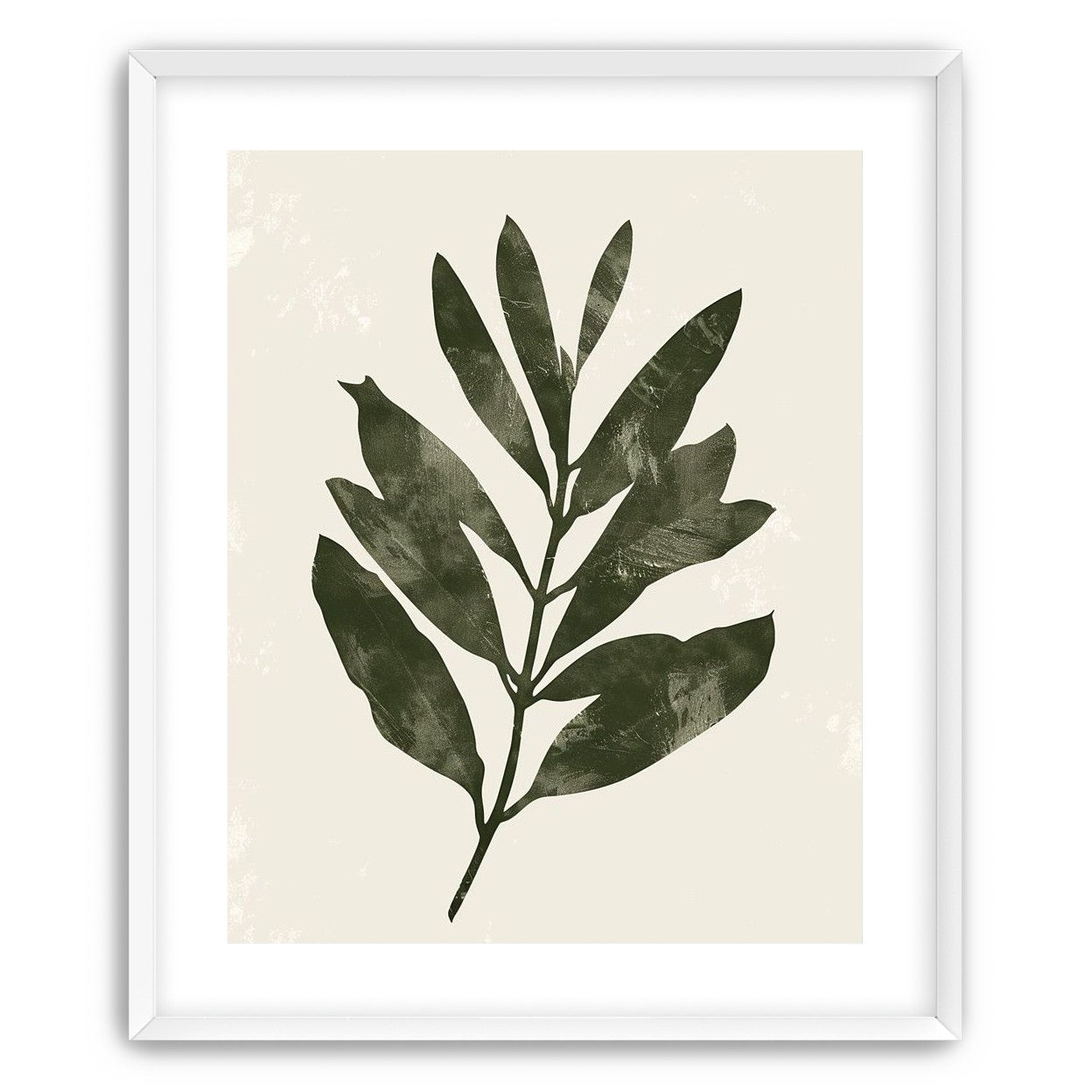 Still branch on pale paper