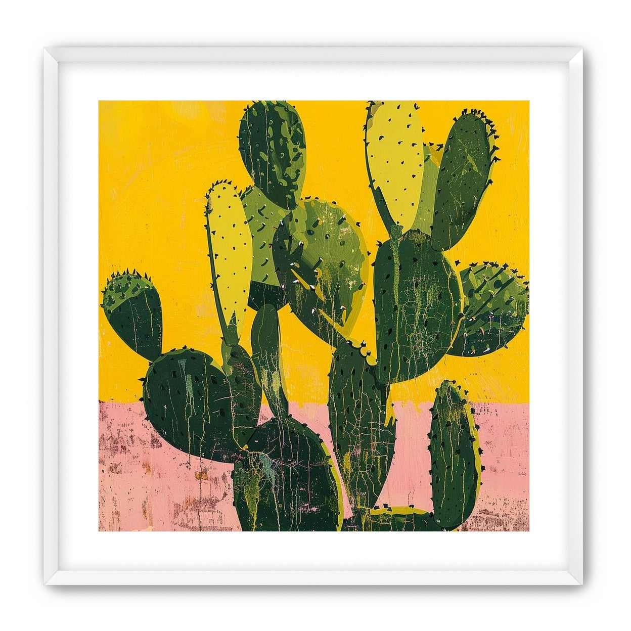 Green pads in yellow sky