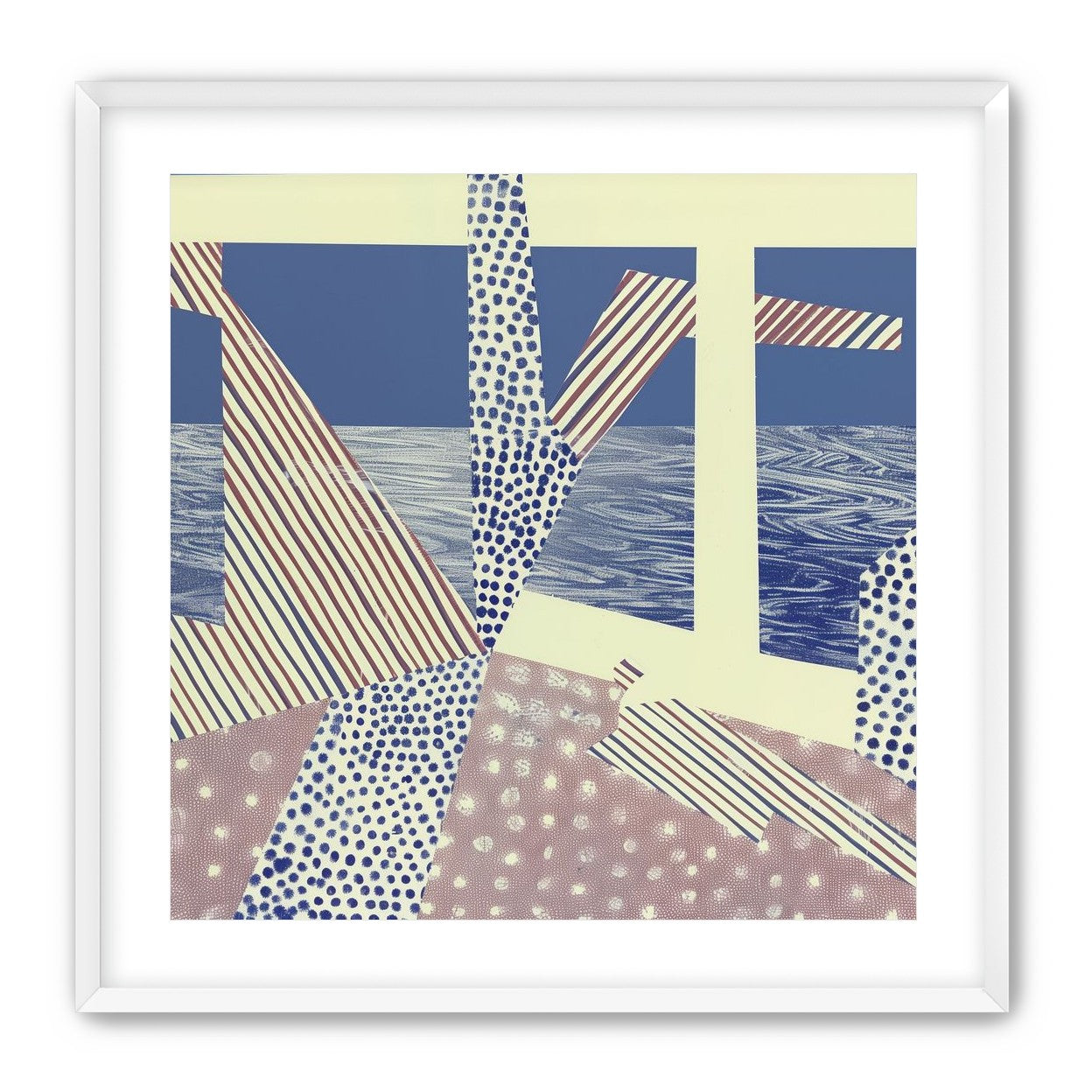 Stripes cut through dots