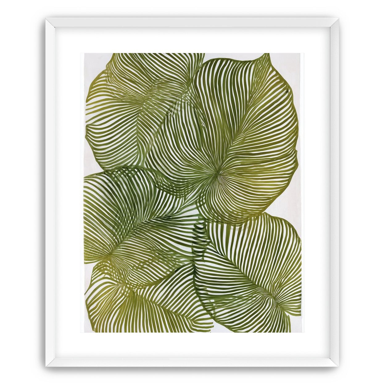 Palm leaves pressed together