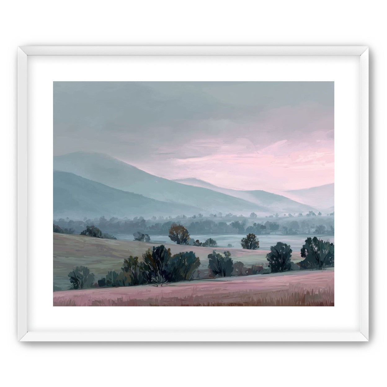 Low Hills Fading into Mist