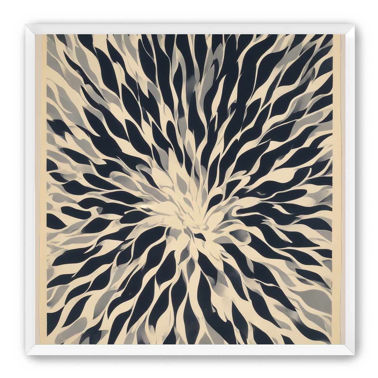 Dark forms around a white center
