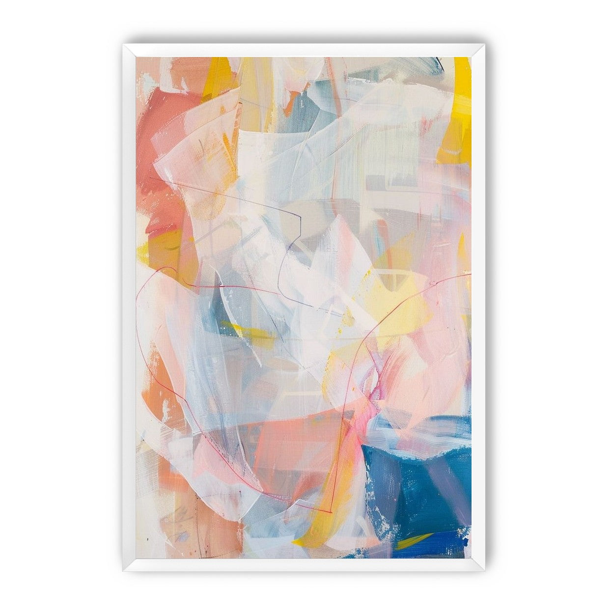 Non-Representational: Pale layers with a red loop