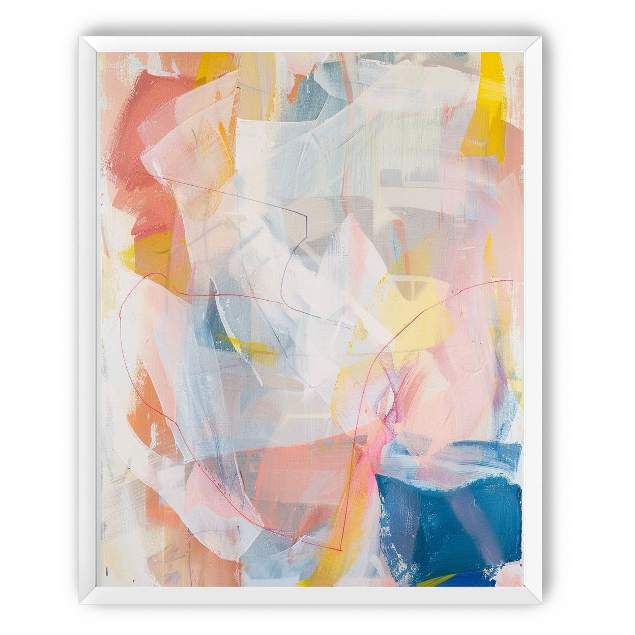 Non-Representational: Pale layers with a red loop