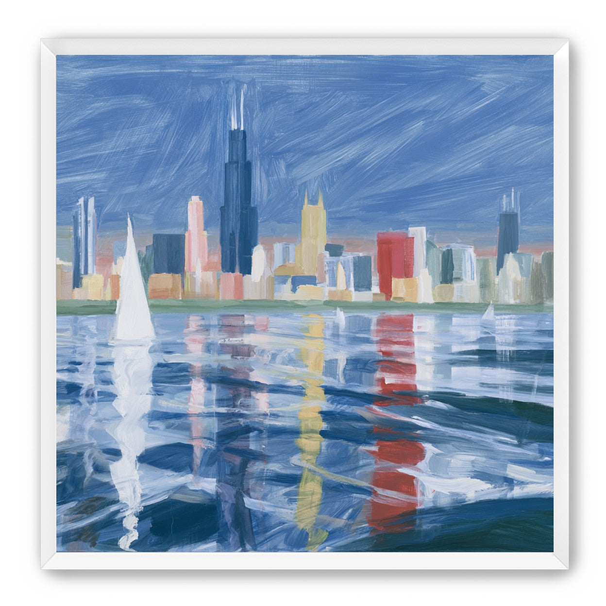 Sailboats before the skyline