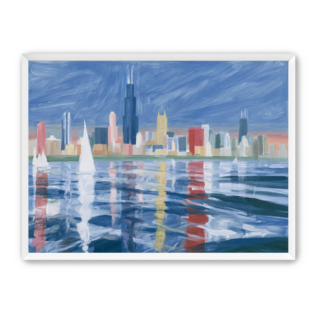 Sailboats before the skyline