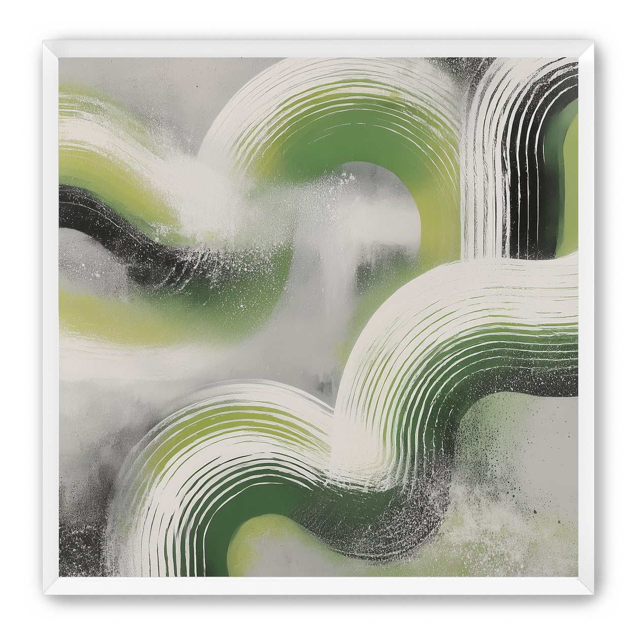 White arcs in green haze