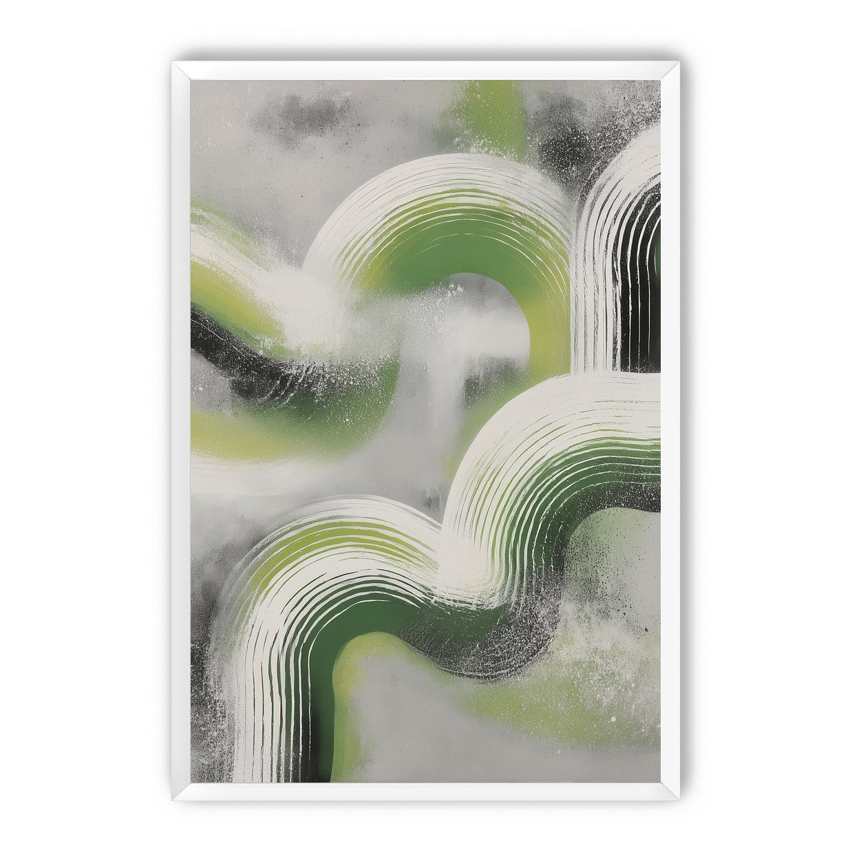 White arcs in green haze