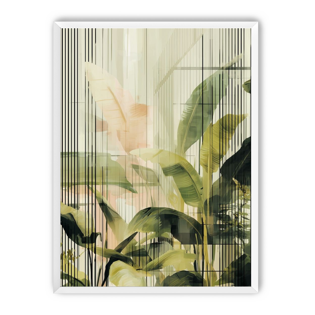 Green leaves in peach light