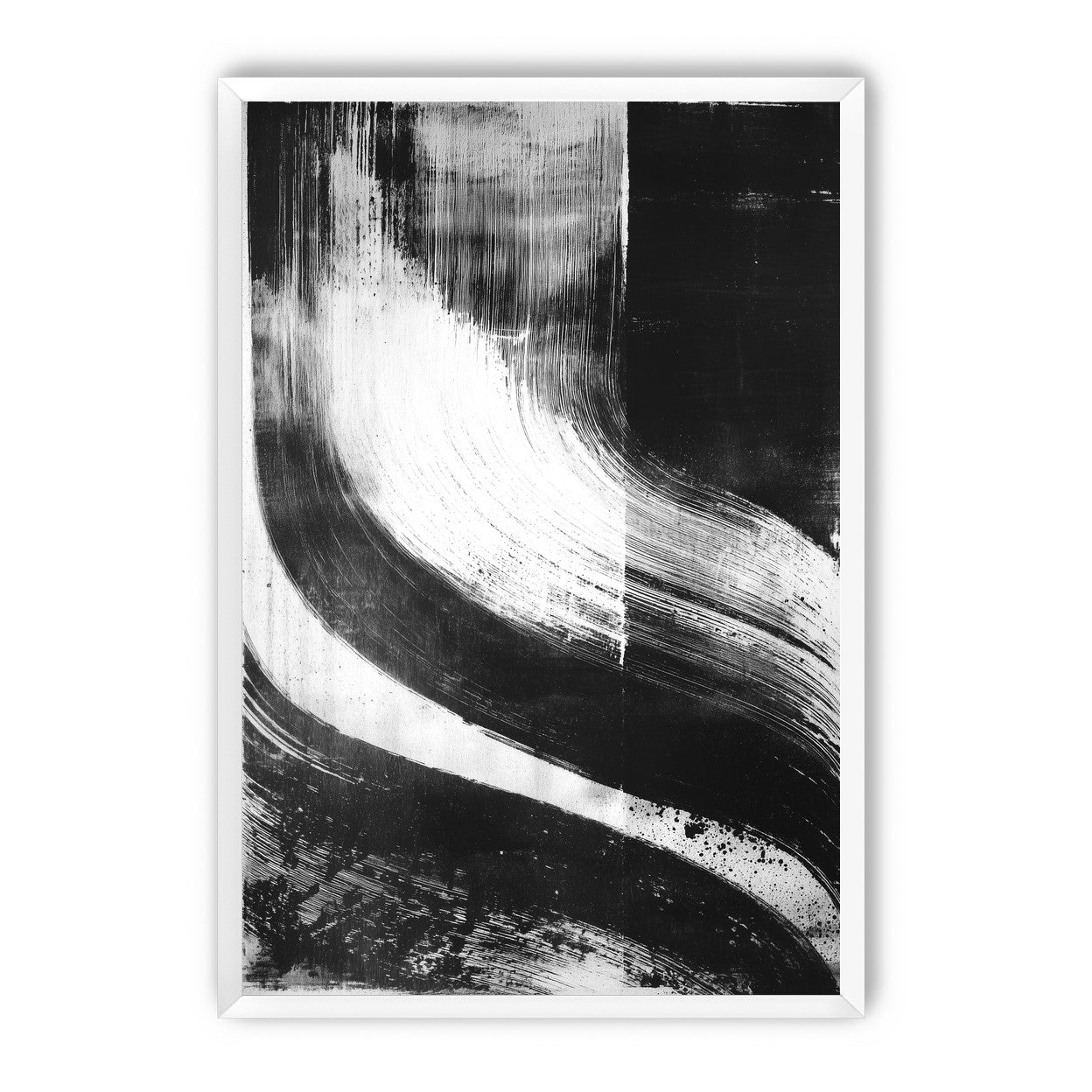 Scraped arcs in black ink