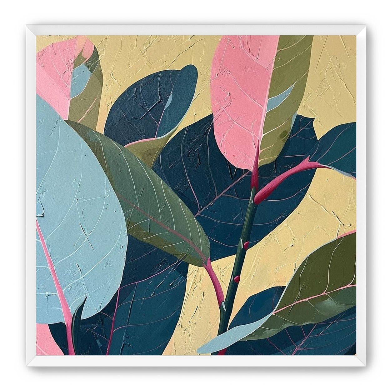 Leaves on cracked plaster